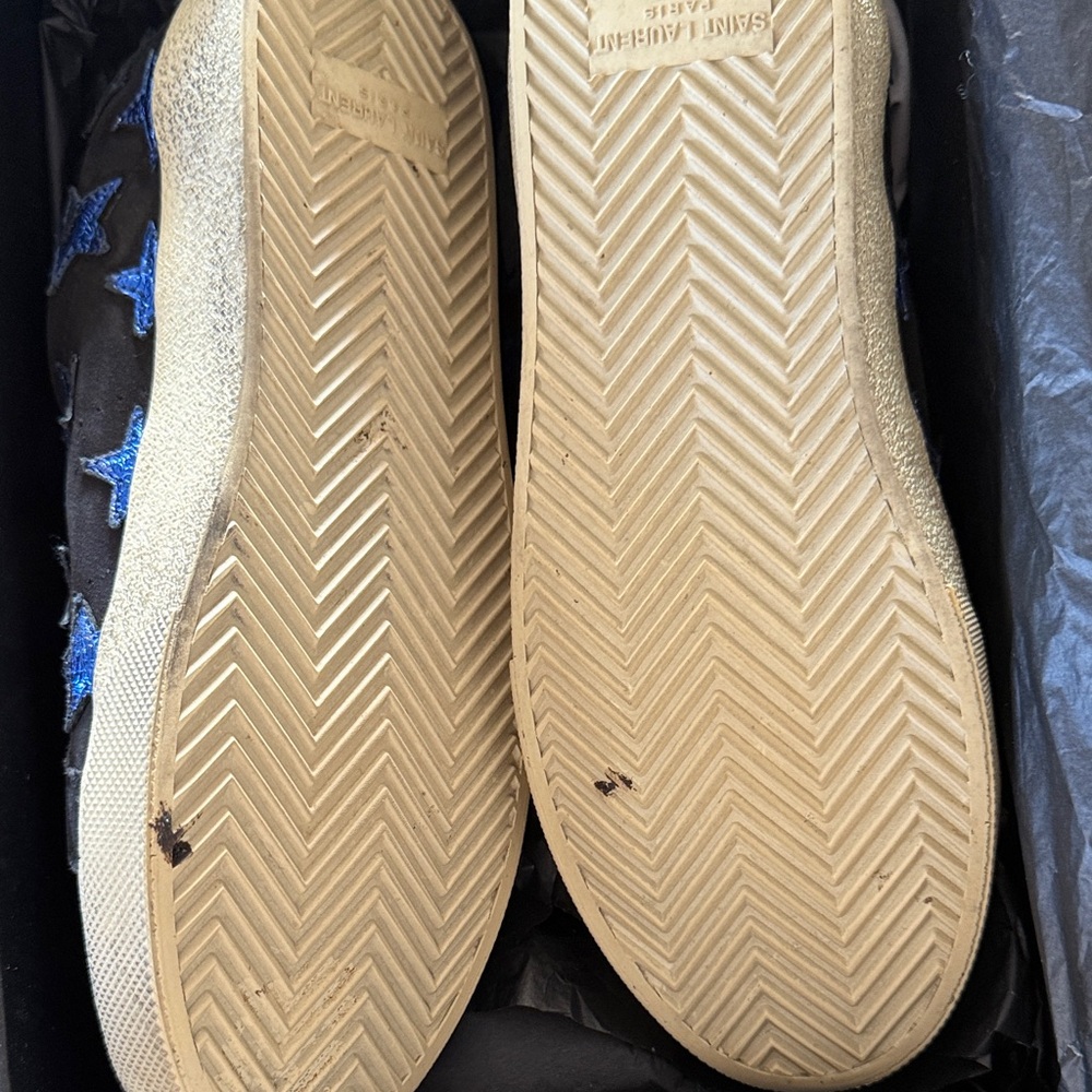 Saint Laurent Black and Blue Star Sneakers with box and new laces - Picture 3 of 7